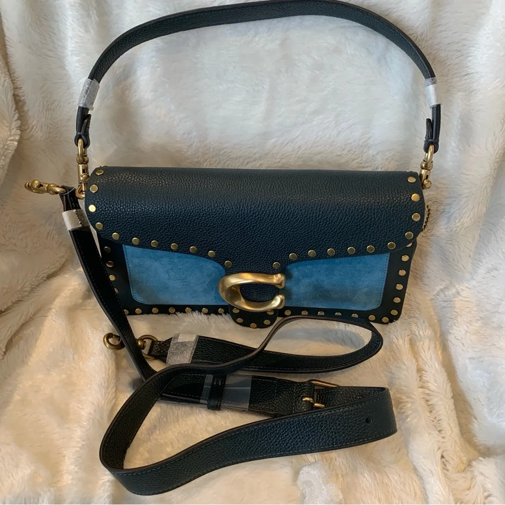 💙💛New - Coach - Tabby 26 In Blue Colorblock With Rivets💙💛 - Picture 10 of 11